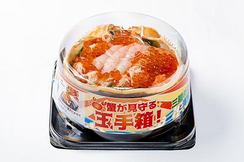 蟹が見守る玉手箱！三陸めかぶと海宝寿司